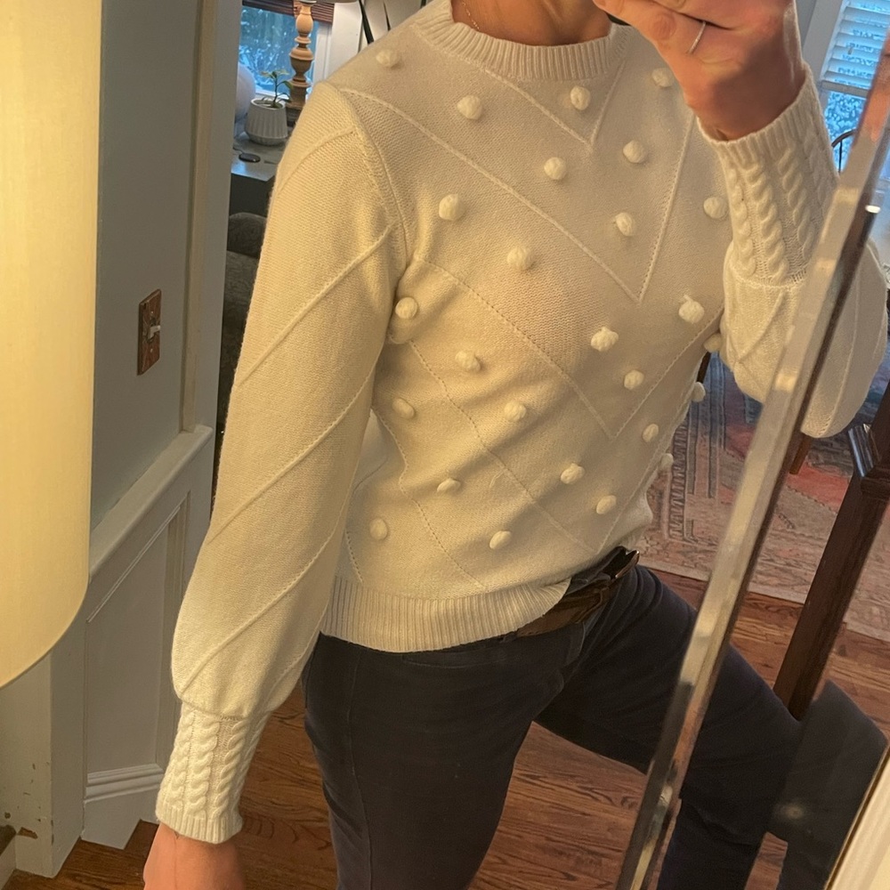 White detailed sweater